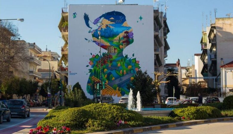 Τεράστιο γκράφιτι - «Τα Τρίκαλα μέσα από τα μάτια ενός παιδιού»