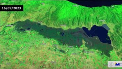 Κακοκαιρία - Λίμνη Κάρλα: Αποκαλυπτικές δορυφορικές εικόνες